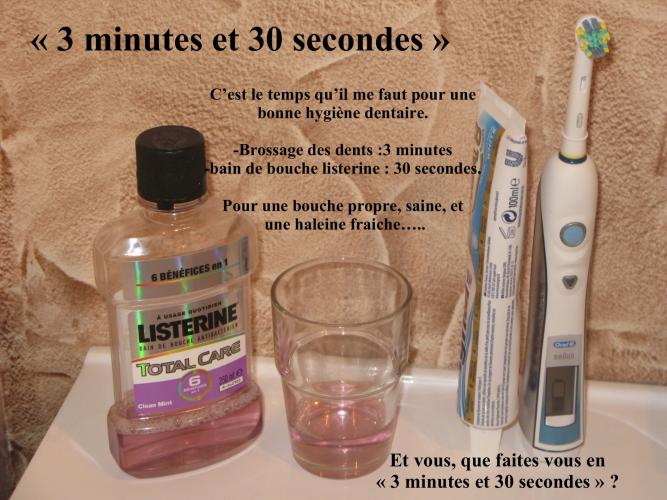 ` 3 minutes et 30 secondes pour une bonne hygiène dentaire`